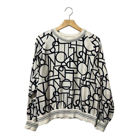 Raoul Women's Blouse Abstract Size 12 Silk Long Sleeves Pullover Geometric - Picture 1 of 6